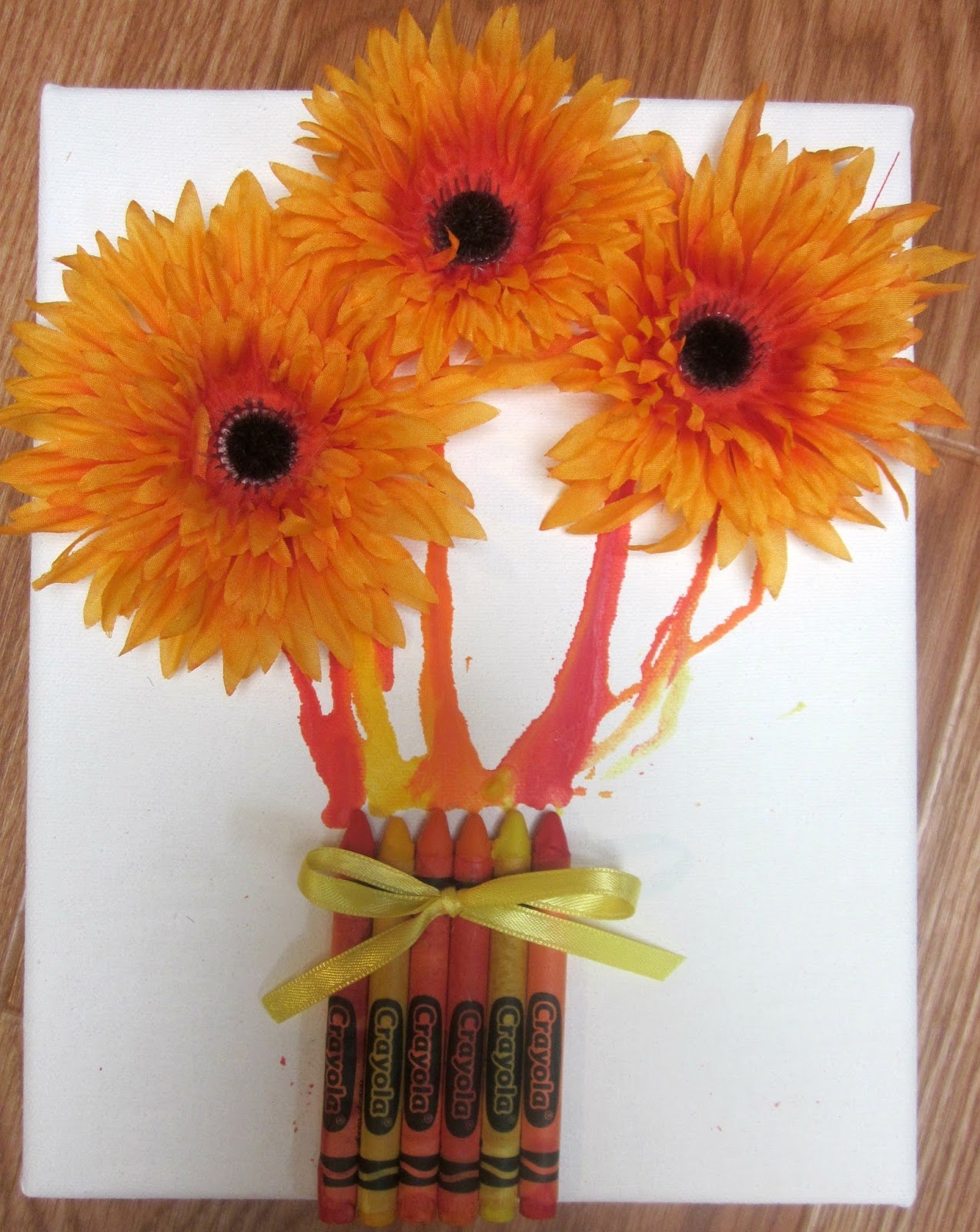 Melted Crayon Flower Art
