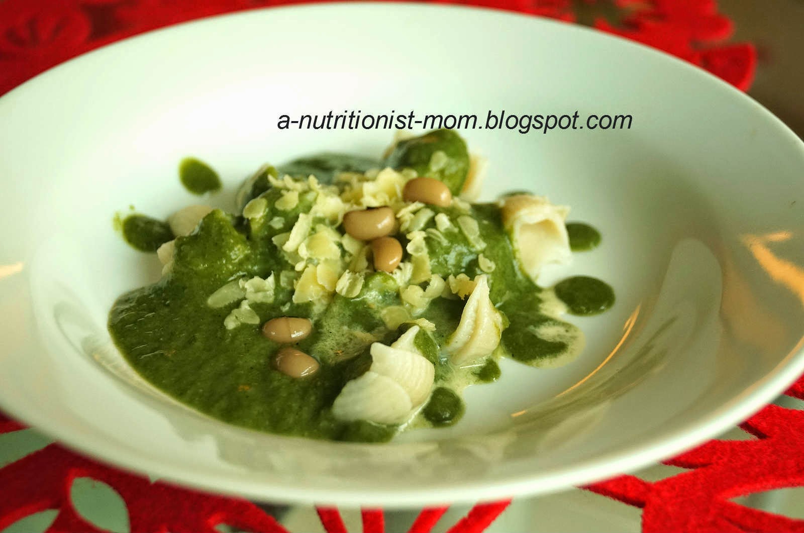 Journal of a nutritionist mom Pasta with spinach cream sauce (baby food)
