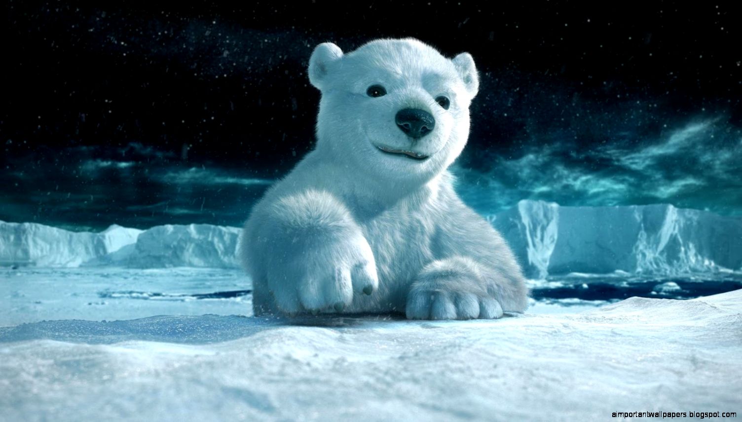 Cute Polar Bear 3D HD Wallpaper Background
