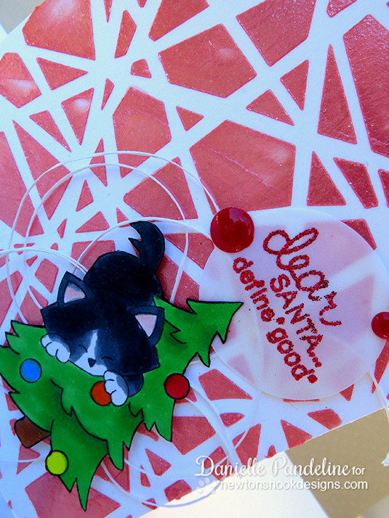 Dear Santa Kitty Christmas card by Danielle Pandeline for Newton's Nook Designs | Newton's Curious Christmas Cat Stamp Set