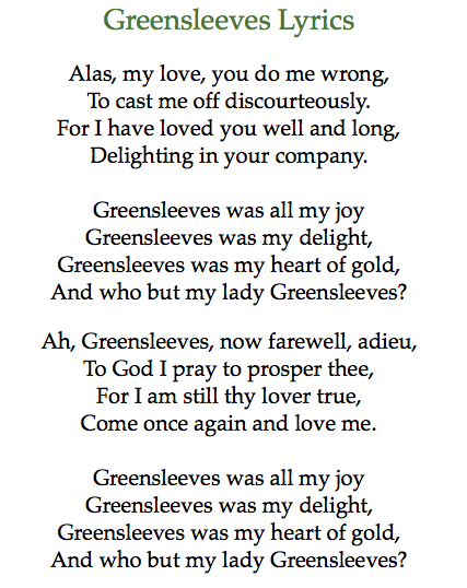 Оооо песня английская. Greensleeves текст. Зелёные рукава текст. Текст песни зеленые рукава. Текст песни леди зеленые рукава.