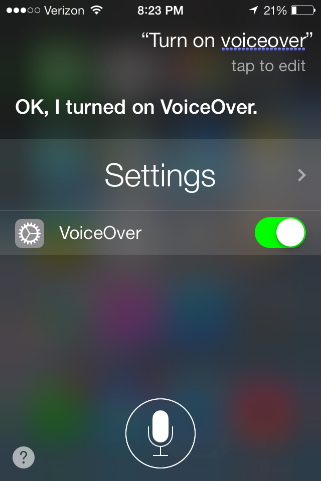 Assistive Technology Blog: New in iOS 7: Ask Siri to Turn on VoiceOver