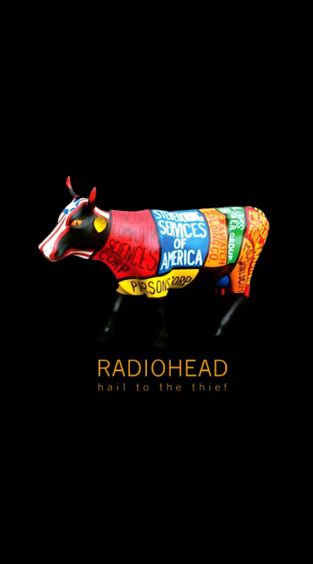 Download Wallpaper 750x1334 Radiohead Cow Cover Sign Letters