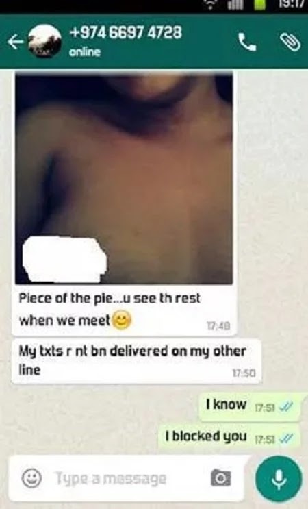 Air hostess sends nude pictures to rich man (photos) .