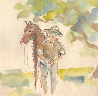 An illustration from 'Ride the Wings of Morning' by Sophie Neville