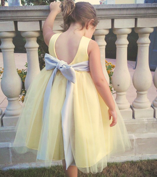 lemon flower girl dress