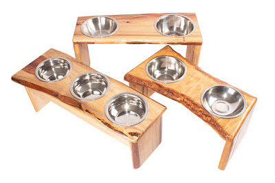 Elite Macrame handmade elevated pet dinner bars using camphor laurel timber