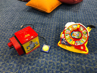 Curious George in the Box and See and Say toy with capability switches