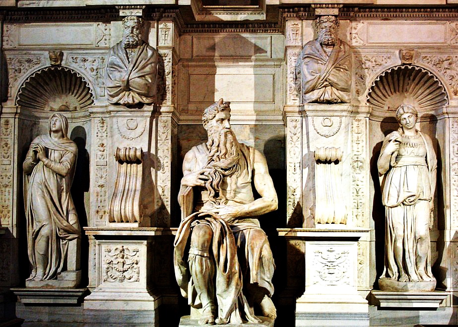 Călător pe net Michelangelo, Moses (with horns). Michelangelo