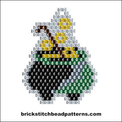 Click for a larger image of the Witch Cauldron Halloween bead pattern labeled color chart.