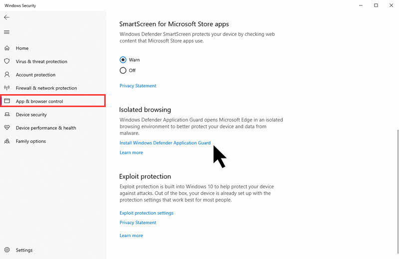 Securing web browsing in Windows 10 with Windows Defender Application Guard