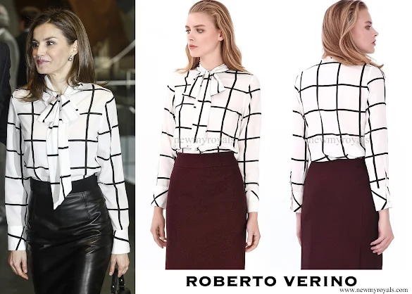 Queen letizia wore Roberto Verino Blouse