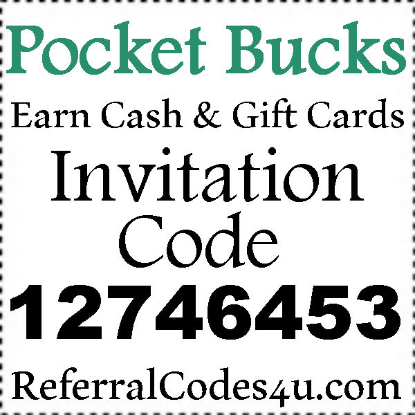 Pocket Bucks App Invitation Code 2016-2021, Pocket Bucks App Reviews, Pocket Bucks Codes 2016