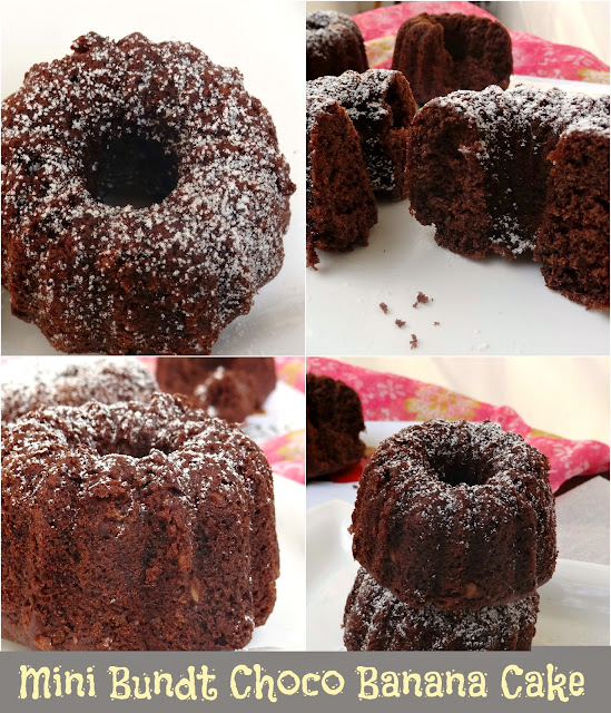 BON APPETIT Mini Choco,Banana & Coconut Milk Bundt Cake An eggless Treat