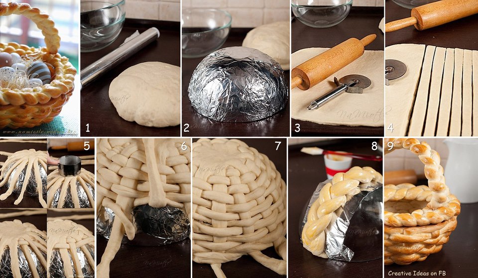 Basket made of dough! Diferent Photos