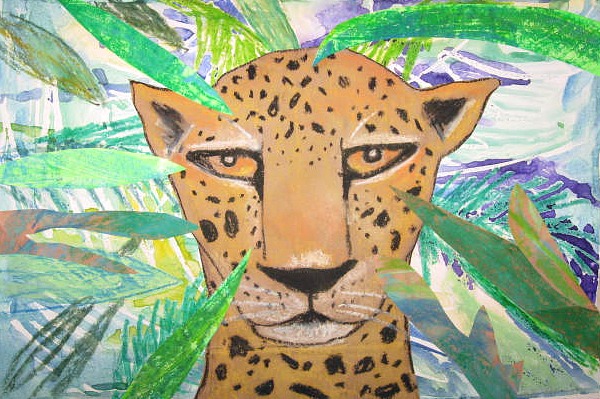 MaryMaking: Paper Bag Jaguar Collages