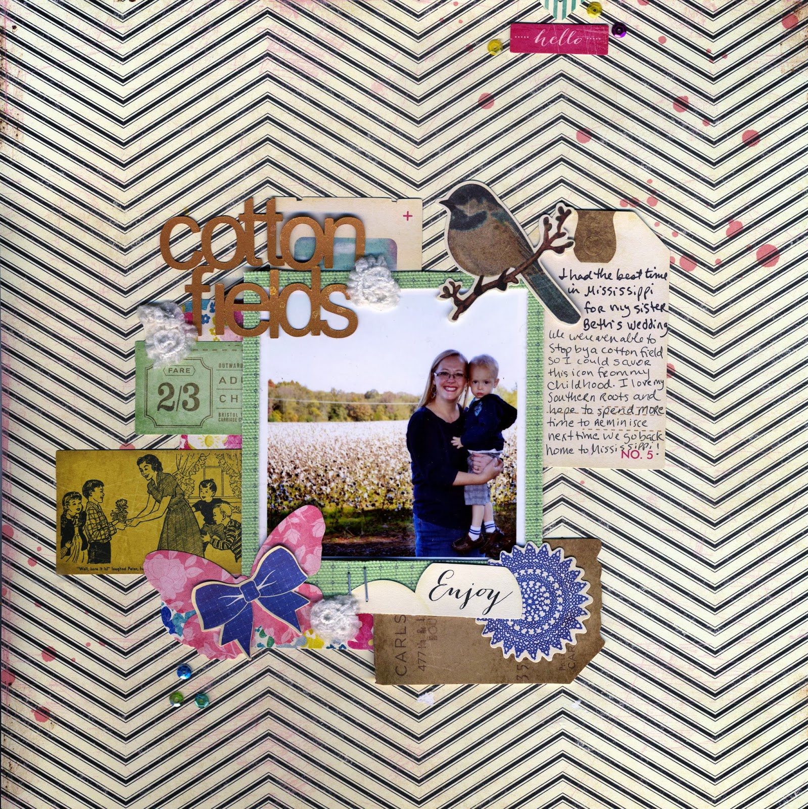 Melissa Creates In Her House Of Eight: Cotton Fields Mississippi
