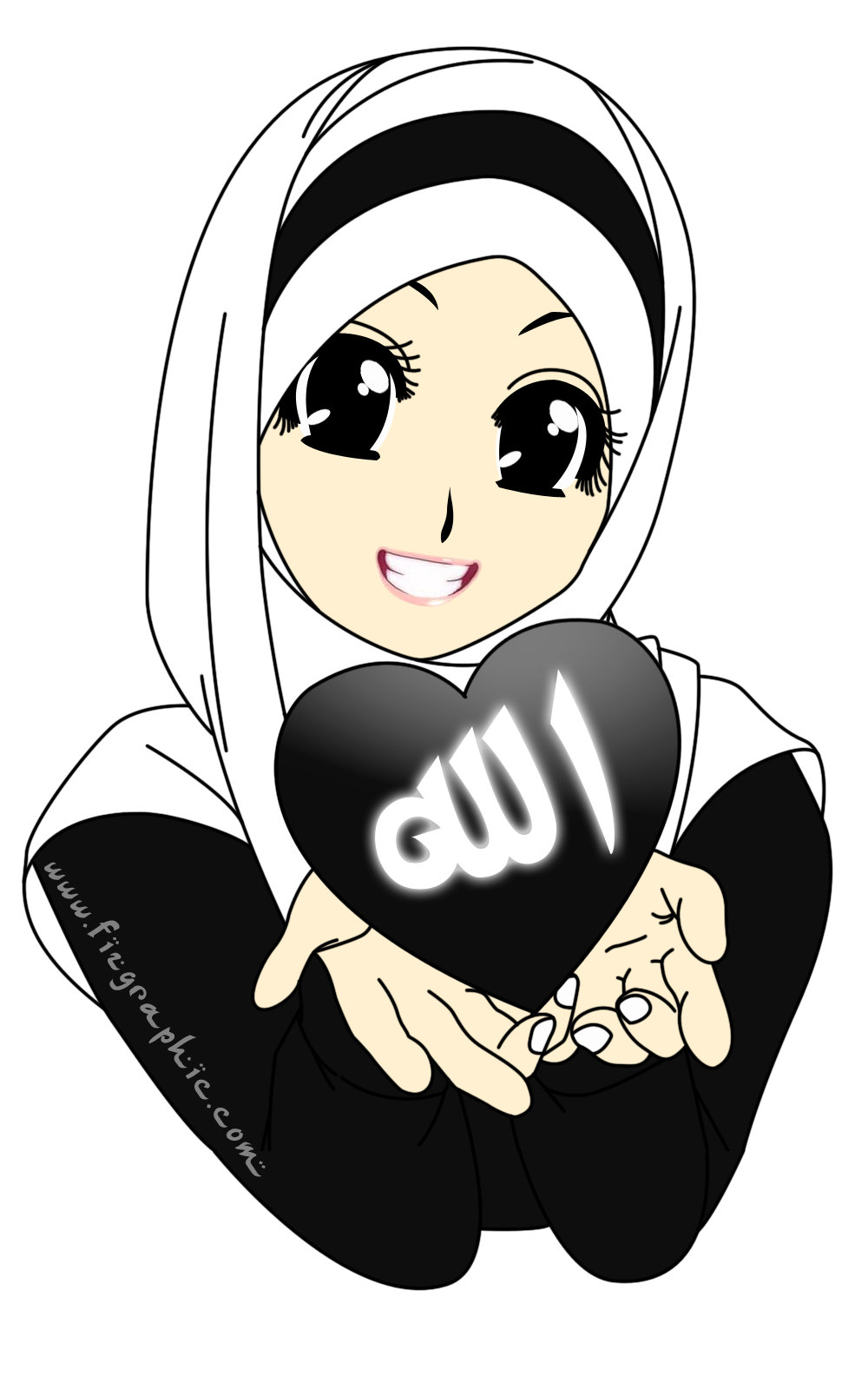 Fizgraphic Freebies Doodle Muslimah Love Allah