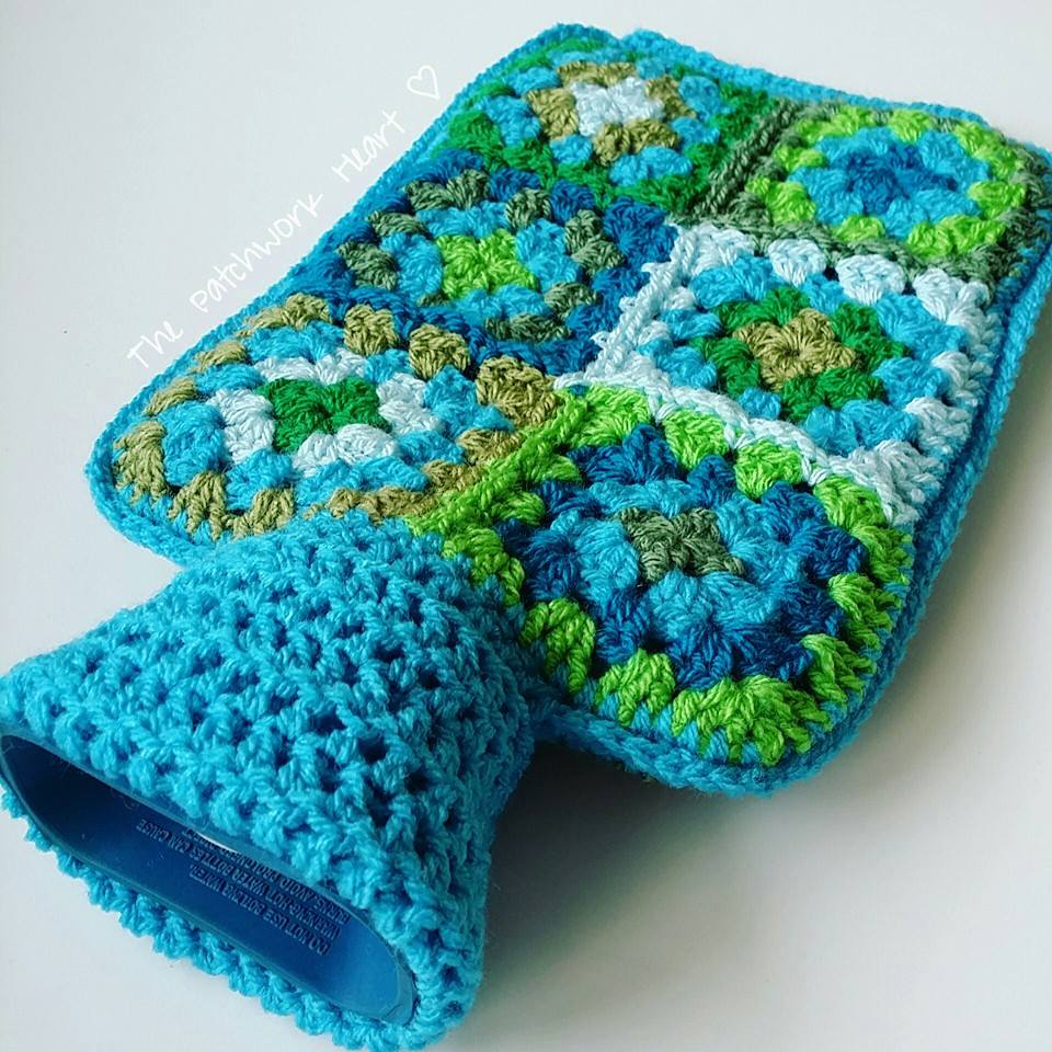 The Patchwork Heart Crochet hot water bottle covers The Patchwork Heart Crochet hot water bottle covers