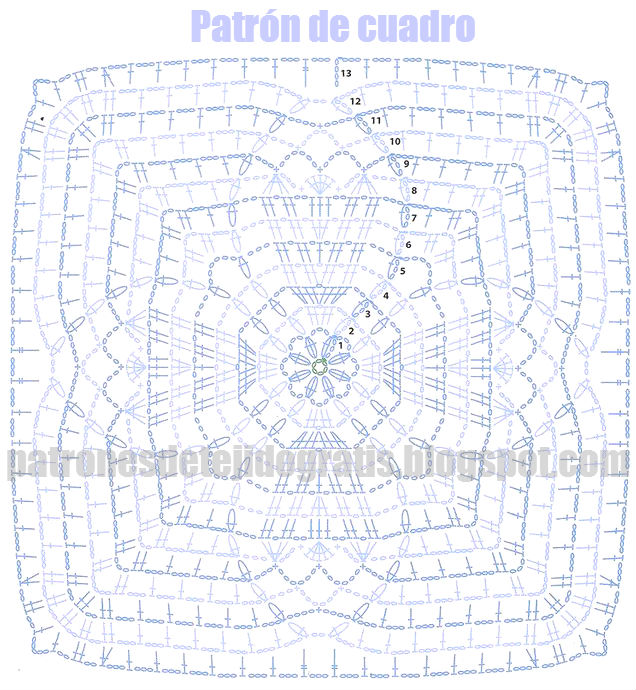 diagrama crochet de cuadro para tejer túnica