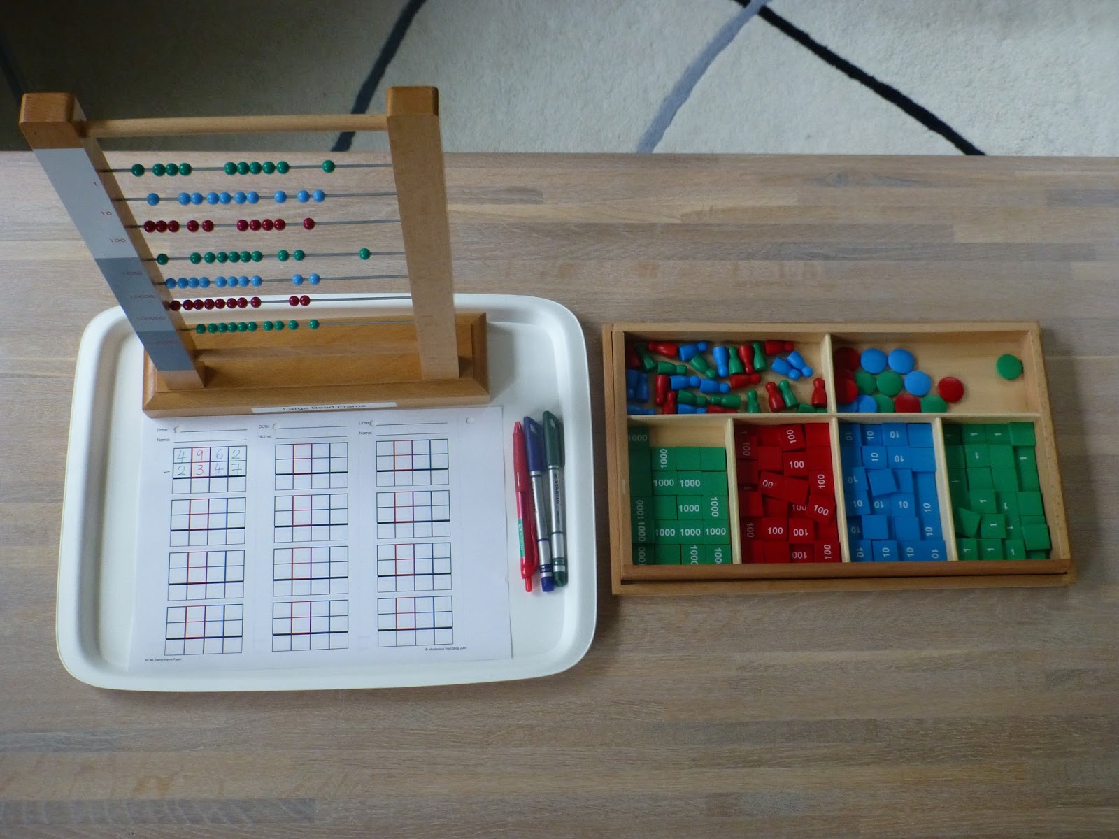 Family FECS Montessori Activity Small Bead Frame Comparison with