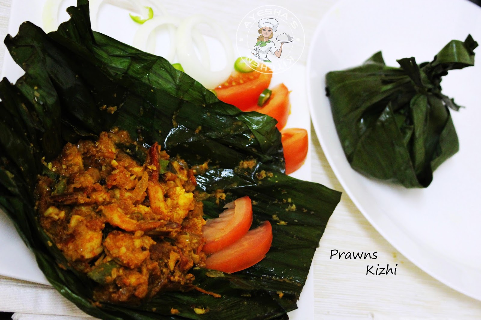 PRAWNS KIZHI / PRAWNS COOKED IN BANANA LEAF POUCH