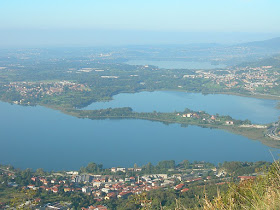 Lago di Annone, where Moschino had a villa, is notable for being in two sections, divided by a peninsula