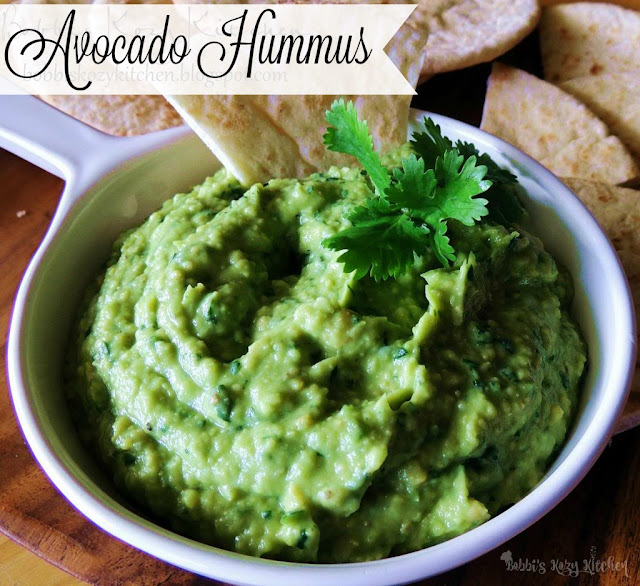 Avocado Hummus - Creamy avocado, and serrano pepper, come together with chickpeas to make this delicious twist of the classic hummus.From www.bobbiskozykitchen.com