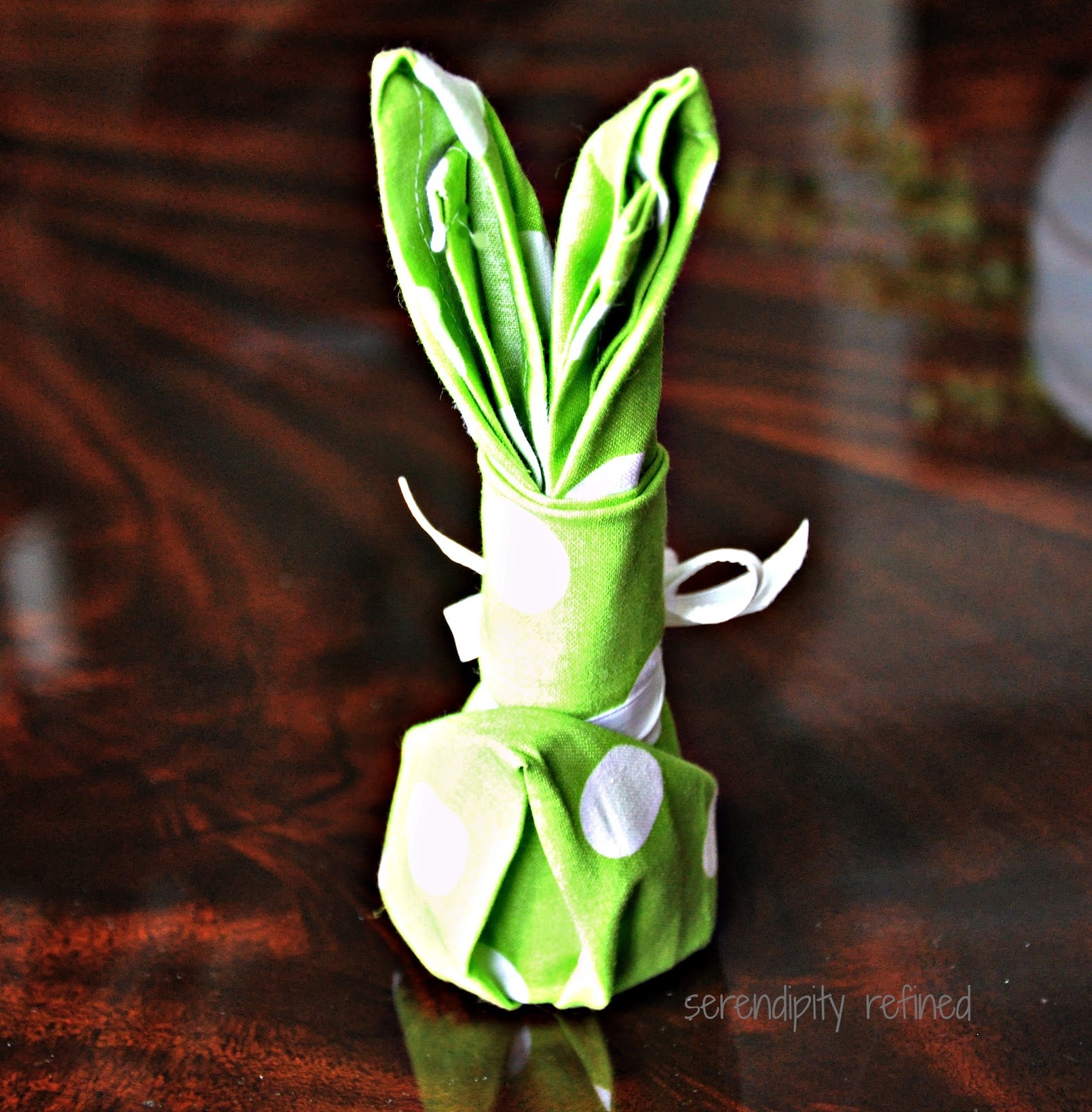 Serendipity Refined Blog Easter Bunny Napkin Fold {Tutorial}