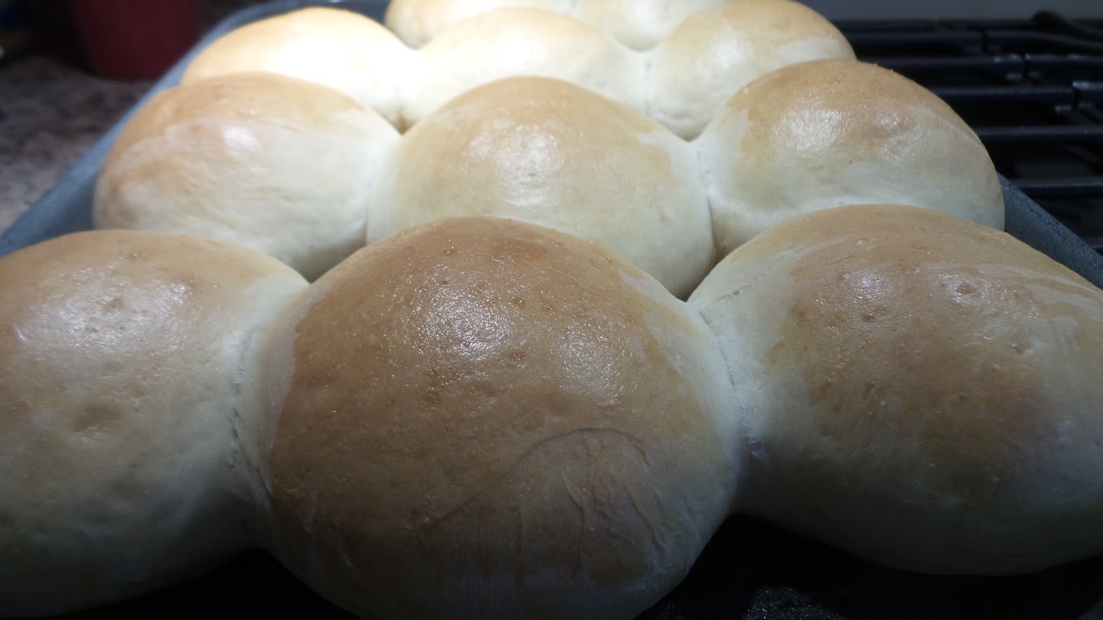Homemade GarlicOnion Hamburger Buns & Sourdough Bread