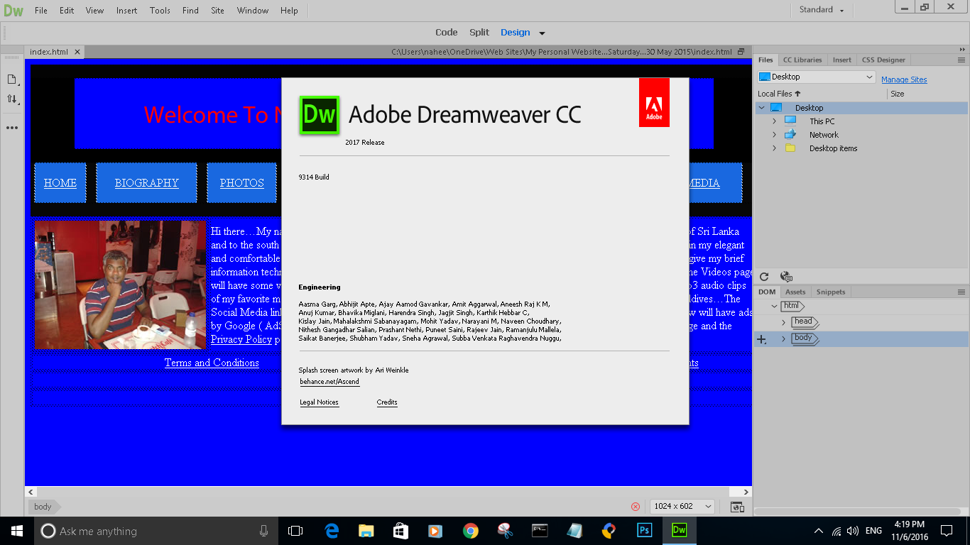 Naheez Thawfeeg S Blog Adobe Dreamweaver Cc 17