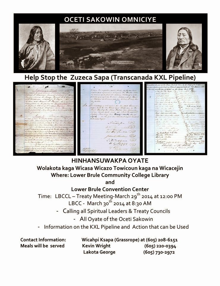 CENSORED NEWS Lower Brule Oyate gathering on KXL pipeline March 2014