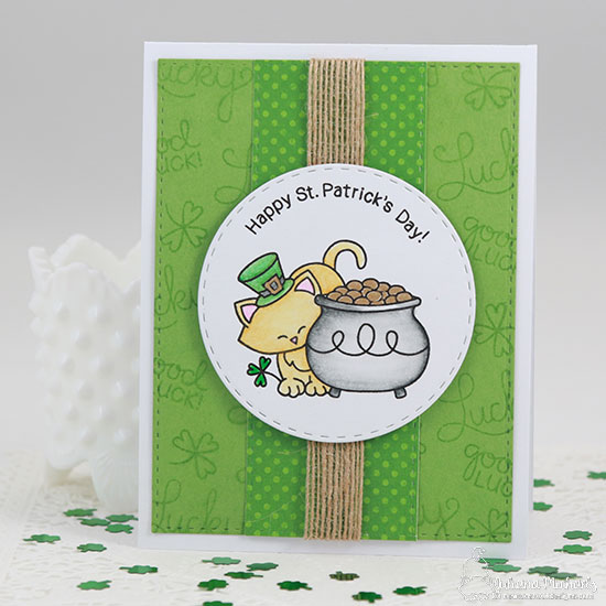 St Patricks Day card with Cat by Juliana Michaels | Newton's Pot of Gold stamp set by Newton's Nook Designs #newtonsnook