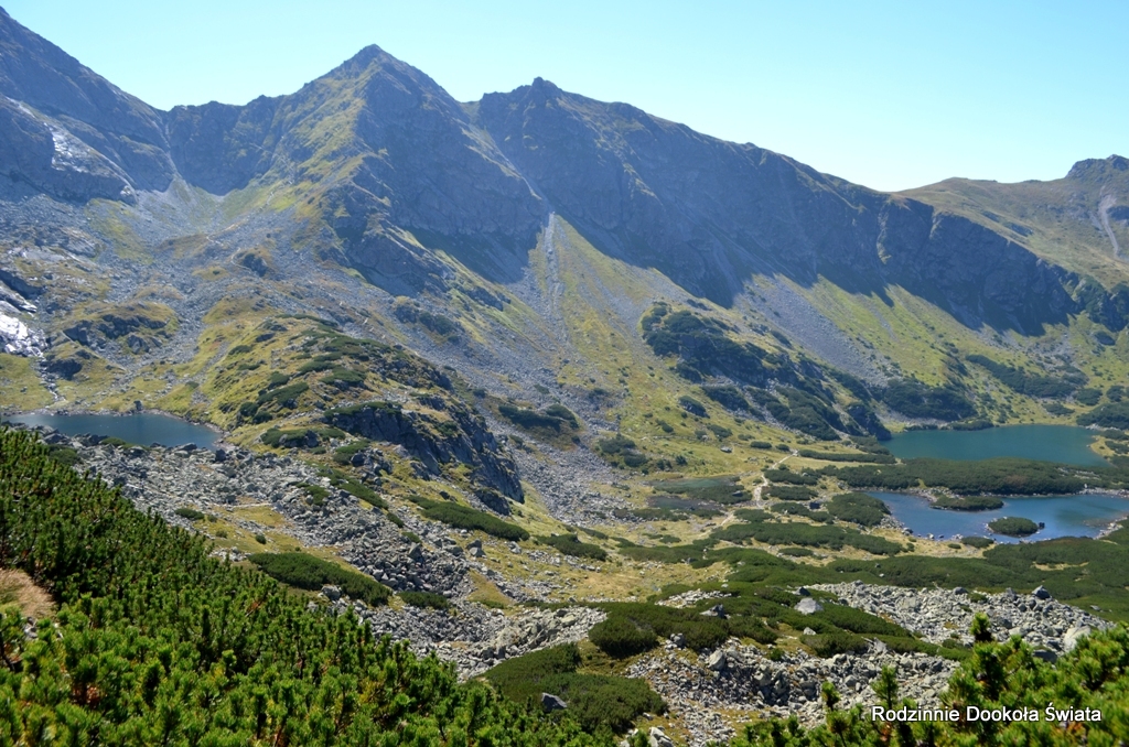 Zielony i Czarny Staw Gąsienicowy przez Karb i grań Małego Kościelca
