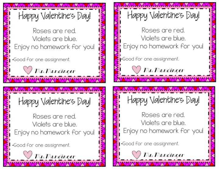 Teal Pencil FREE Valentine s Day Card No Homework Pass teal-pencil-free-valentine-s-day-card-no-homework-pass