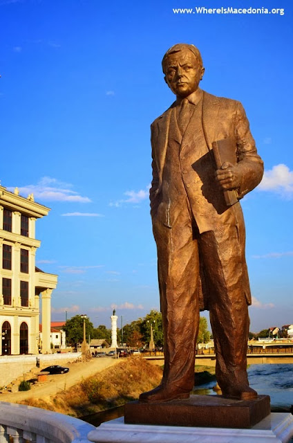 Monument at Art Bridge - Skopje, Macedonia