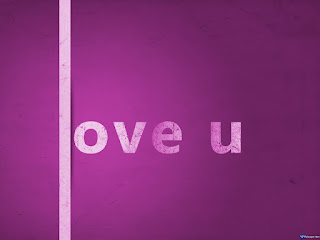 Love U Purple Text Wallpaper