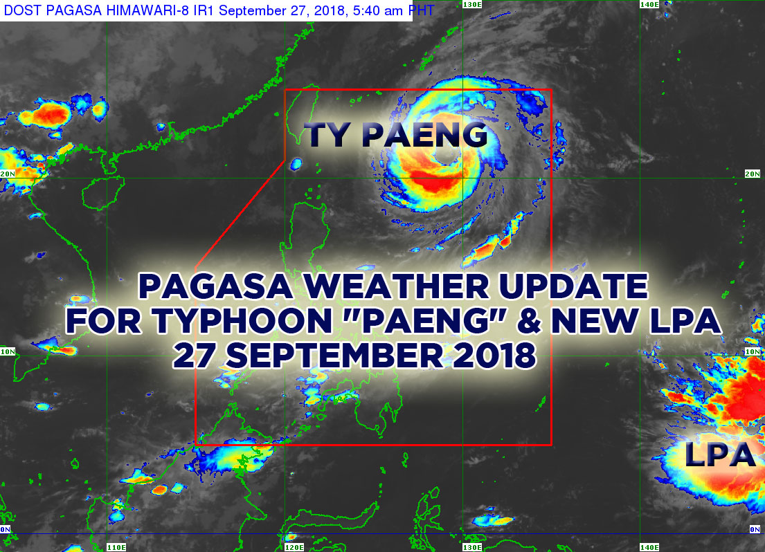 PAGASA Regional Weather Update for Typhoon "PAENG" and new LPA as of 4