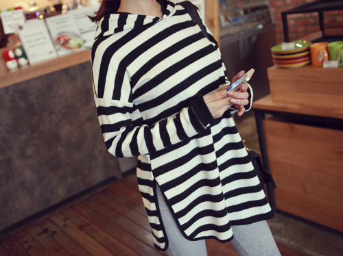 [Kimchi Style] Striped Long-sleeved Shirt | KSTYLICK - Latest Korean ...