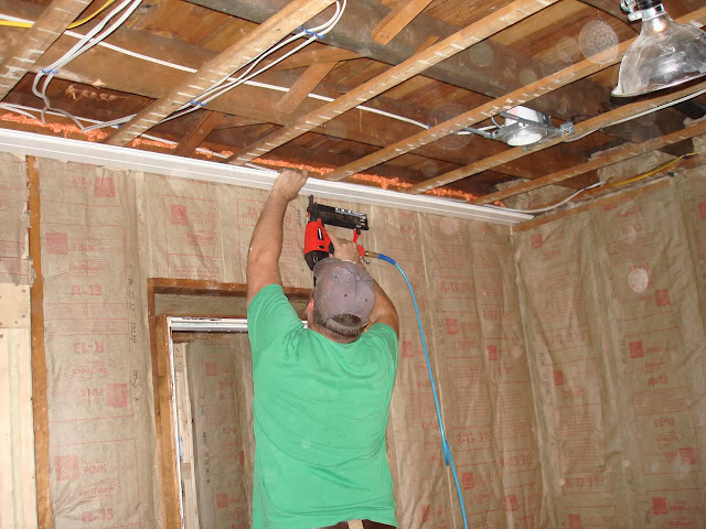 House to Home: Who wants drywall?! Beadboard ceiling!
