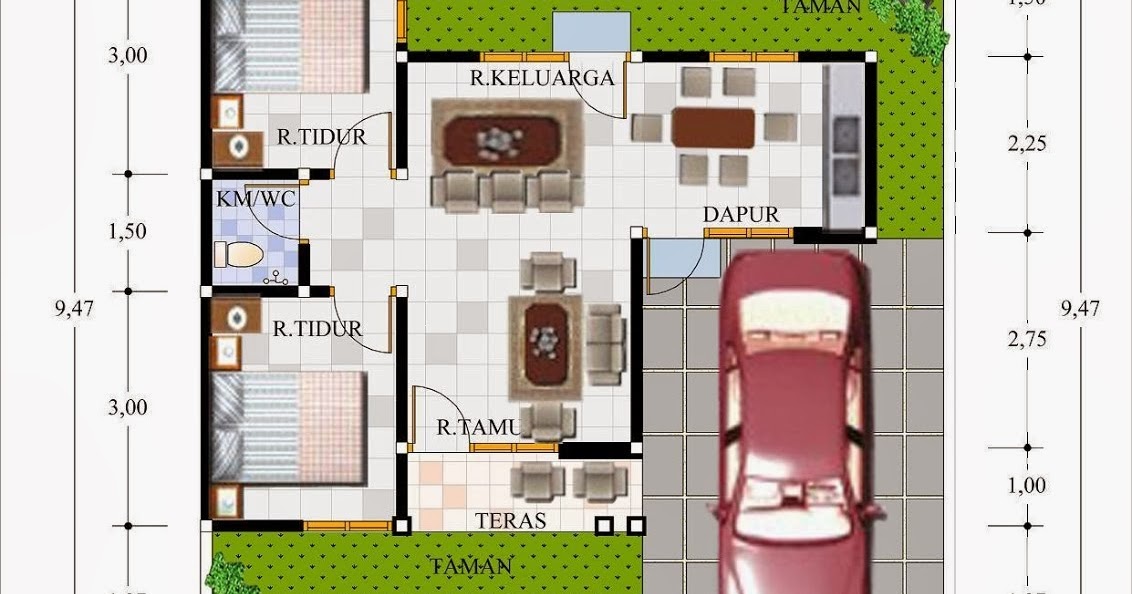 Inspirasi 37+ Denah Rumah Minimalis Type 45