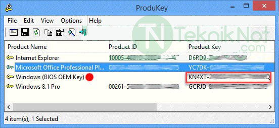 BIOS’a Gömülü Windows Ürün Anahtarını Bulma