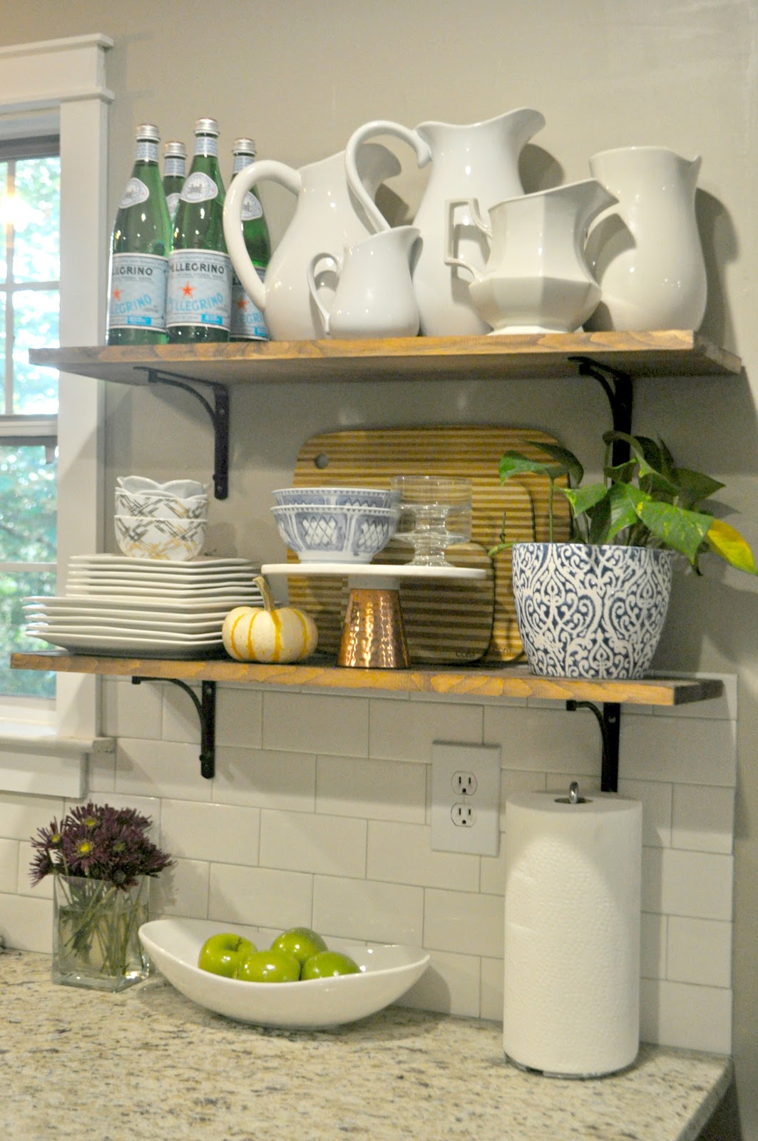Quick and Easy DIY Wood Stained Shelves for the Kitchen Live Pretty