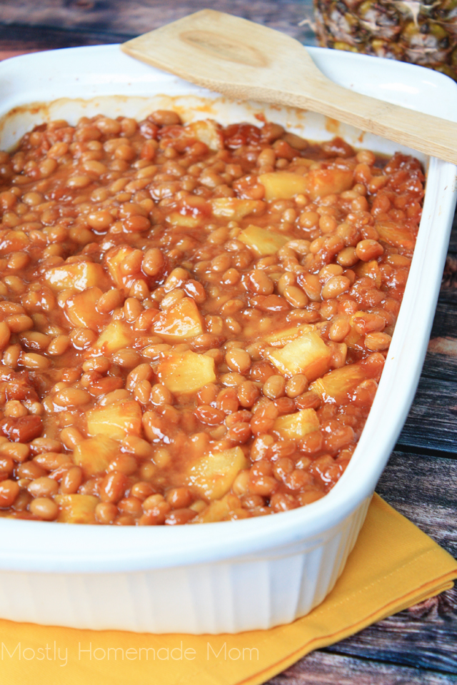 Sweet Pineapple Baked Beans Mostly Homemade Mom