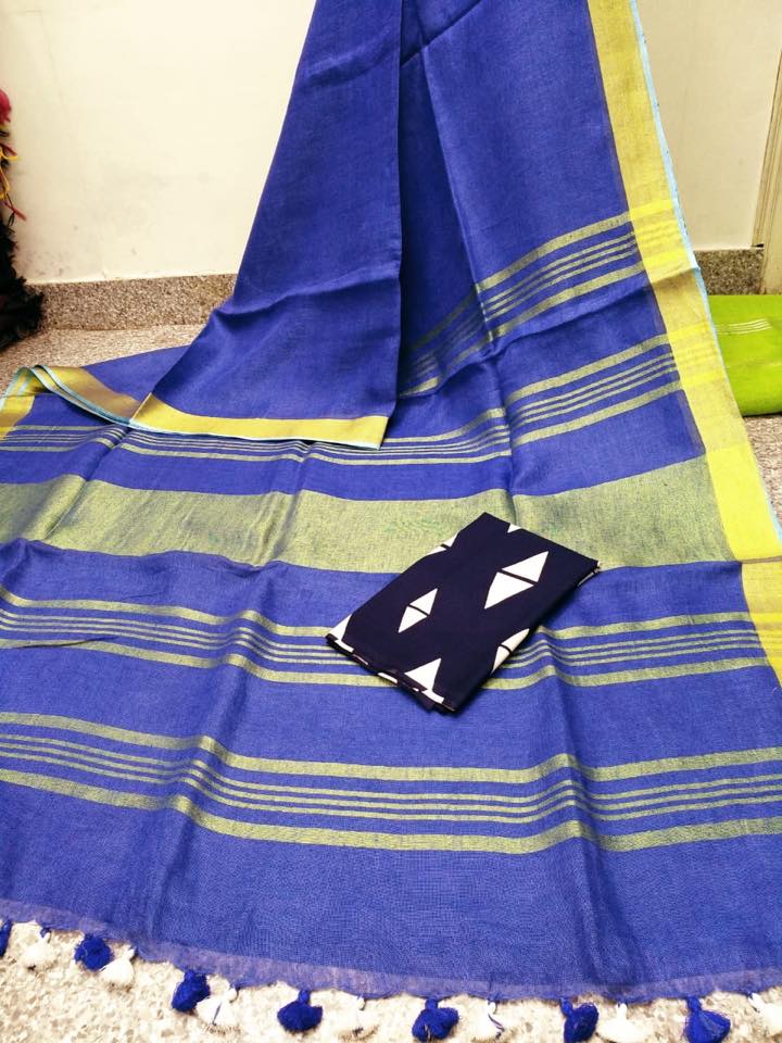 Buy Latest Linen Sarees Online