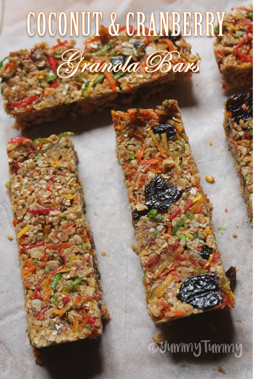 No Bake Coconut & Cranberry Granola Bars Recipe Yummy Tummy