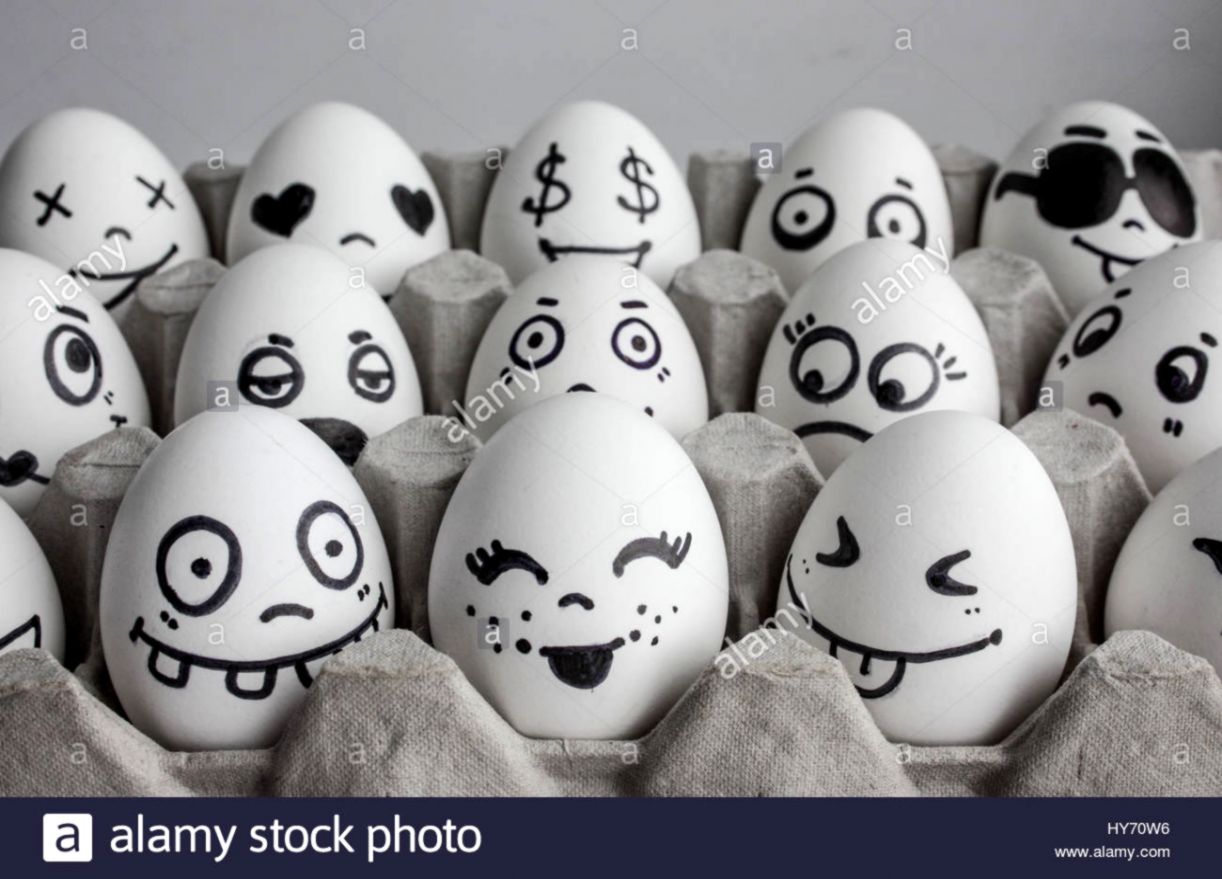 Eggs with faces photo for your design in the box Funny and cute Eggs with faces photo for your design in the box Funny and cute