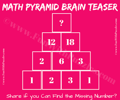 Pyramid Math Picture Puzzle Challenge for Teens and Answer