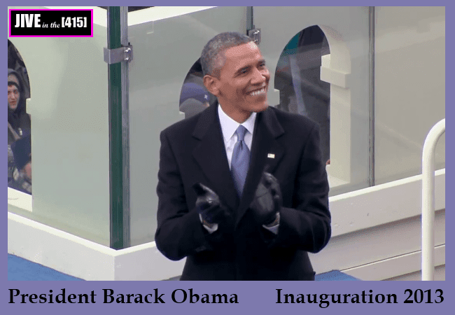 President Barack Obama applauds at his inauguration January 21, 2013