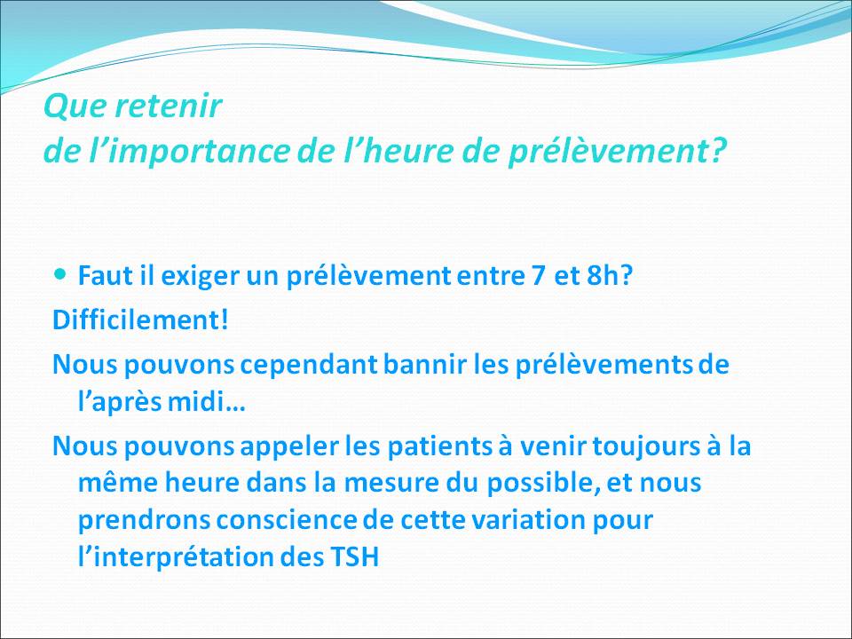 CAnalyses Etudes de Cas Analyses Medicales INTERPRETATION D UNE VARIATION DE TSH mots clés